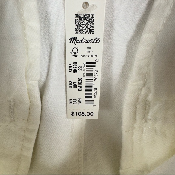 Madewell The Harlow Wide Leg Baggy Pleated Jeans High Rise Tile White 28 NWT - Picture 6 of 10